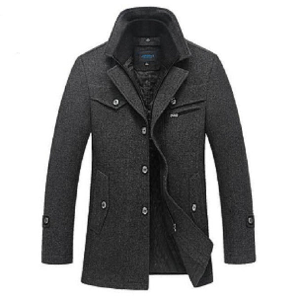 Winter Wool Coat Men Slim Fit Jacket Mens Fashion Outerwear Warm Male Casual Jackets Overcoat Woolen Pea Coat Plus Size XXXXL