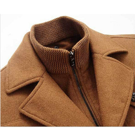 Winter Wool Coat Men Slim Fit Jacket Mens Fashion Outerwear Warm Male Casual Jackets Overcoat Woolen Pea Coat Plus Size XXXXL