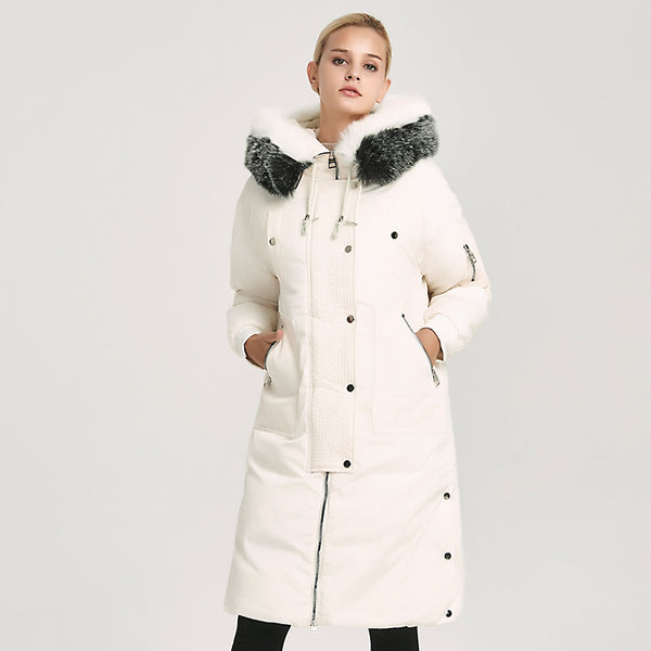 Women Winter Jacket 2017 New Fur Collar long hooded coat parka Women Thickening Super Warm Padded Coats Winter Jacket