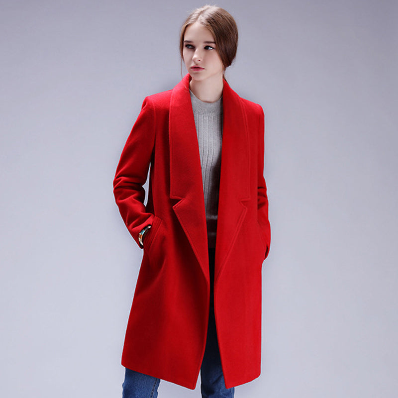 Design Winter Coat Women Warm Cotton-padded Wool Coat Long Women's Cashmere Coat European Fashion Jacket Outwear