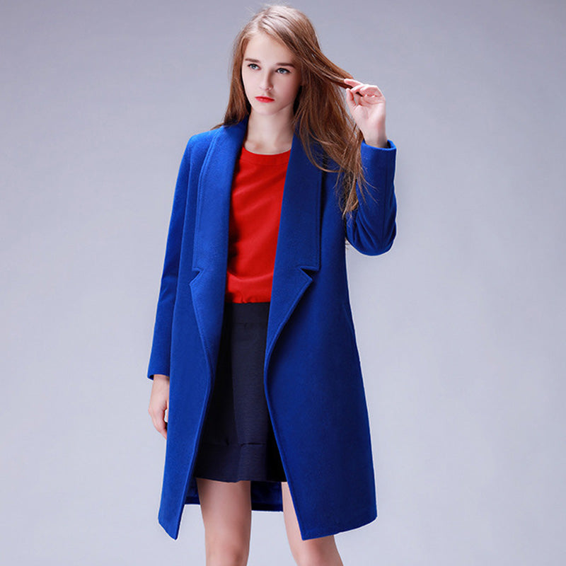 Design Winter Coat Women Warm Cotton-padded Wool Coat Long Women's Cashmere Coat European Fashion Jacket Outwear