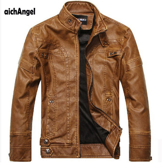 Motorcycle Leather Jackets Men Autumn Winter Leather Clothing Men Leather Jackets Male Business casual Coats