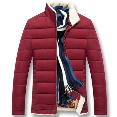 Men Winter Cotton Padded Thick Jackets Coats Jaqueta Masculina Male Casual Fashion Slim Fitted Zipper Jackets Men